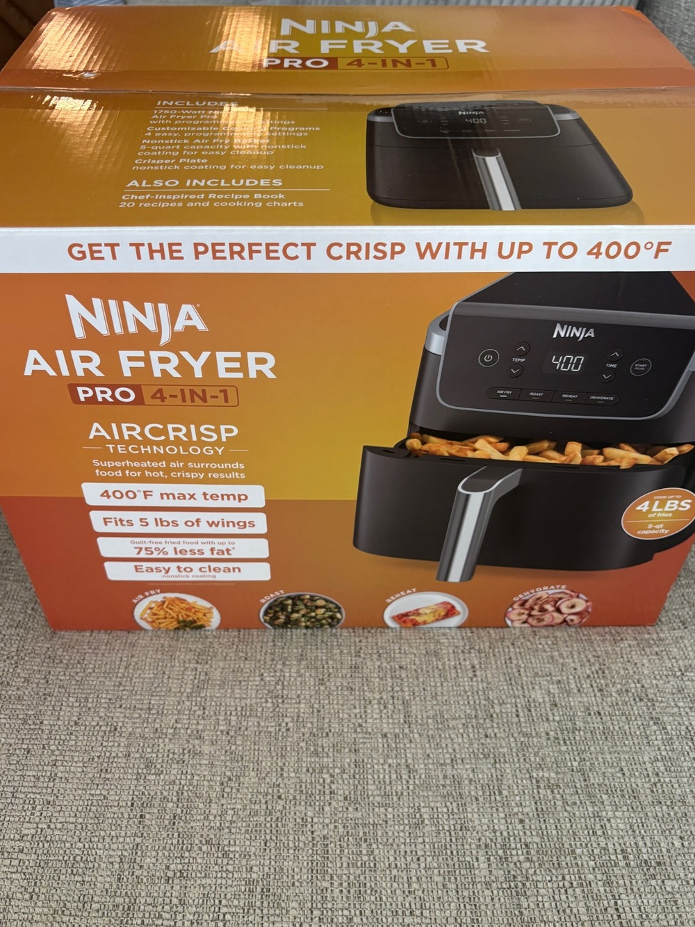 Ninja Air Fryer Pro 4-in-1 AirCrisp Technology 5 QT New in Box